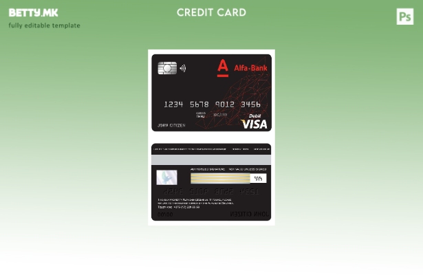 Модерен стил Белорусија Алфа банка шаблон виза картичка